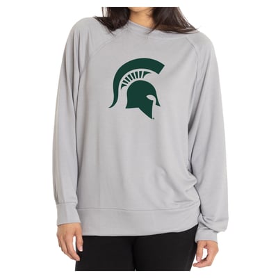 Michigan State Spartans Flying Colors Apparel Women's Rylee Raglan Long Sleeve T-Shirt - Gray
