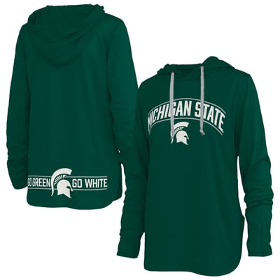Michigan State Spartans Pressbox Women's Allie Long Sleeve Hooded T-Shirt - Green

