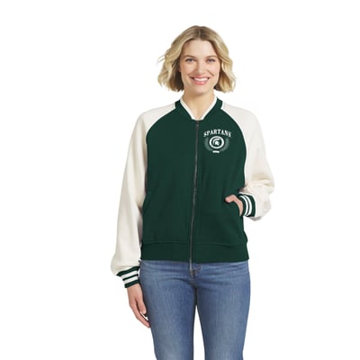  Michigan State Spartans WEAR by Erin Andrews Women's Raglan Full-Zip Jacket - Green
