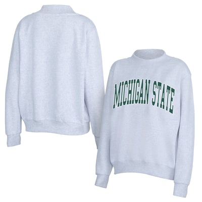 Michigan State Spartans ZooZatz Women's Team Arch Mock Neck Sweatshirt - Gray