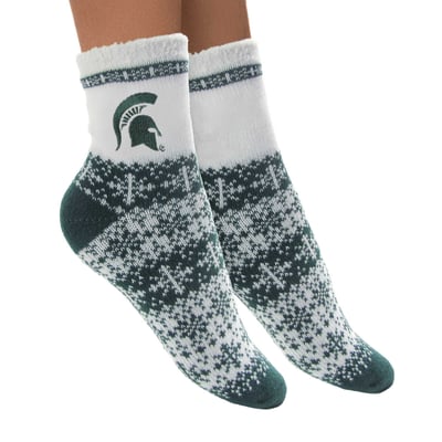 Michigan State Spartans ZooZatz Women's Fuzzy Holiday Crew Socks