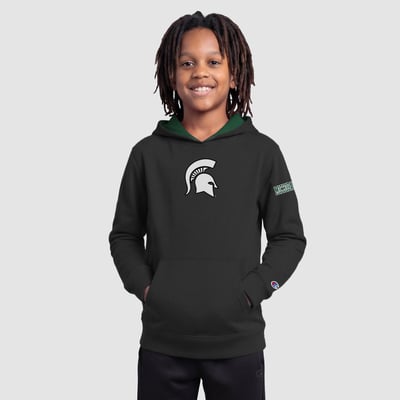  Michigan State Spartans Champion Youth Fleece Hoodie - Black