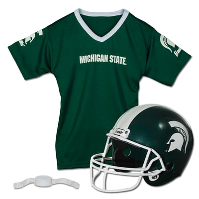 Michigan State Spartans Franklin Sports Youth NCAA Deluxe Helmet & Jersey Set