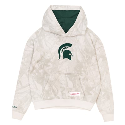  Michigan State Spartans Mitchell & Ness Youth Ghosted Fleece Hoodie - White