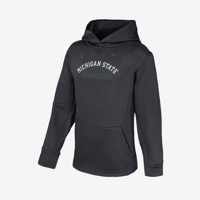  Michigan State Spartans Nike Youth Arched Therma-FIT Hoodie - Anthracite