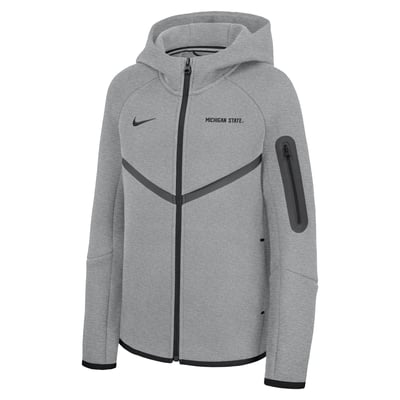  Michigan State Spartans Nike Youth Tech Fleece Raglan Full-Zip Windrunner Hoodie - Gray