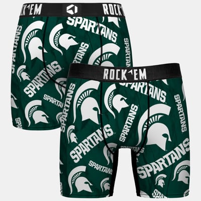  Michigan State Spartans Rock Em Youth All Over Logo Boxer Briefs - Green