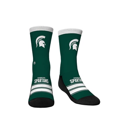  Michigan State Spartans Rock Em Youth Gametime Stripe Crew Socks - Green