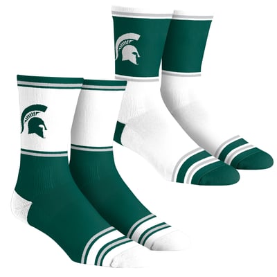  Michigan State Spartans Rock Em Youth 2-Pack Color Block Crew Socks Set