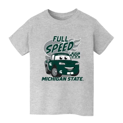  Michigan State Spartans Vive La Fete Youth Full Speed T-Shirt - Gray