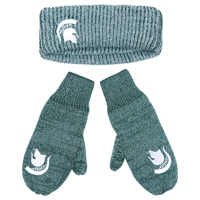 Michigan State Spartans ZooZatz Lurex Headband & Mittens Bundle