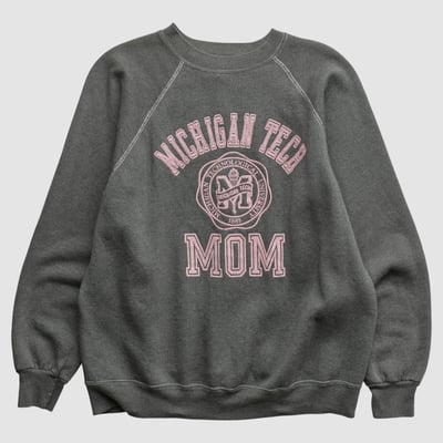 Michigan Tech Huskies Artex 80s Pullover Sweatshirt - Dark Heather Gray - S by Fanatics Real Vintage
