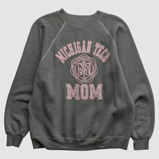 Michigan Tech Huskies Artex 80s Pullover Sweatshirt - Dark Heather Gray - S by Fanatics Real Vintage