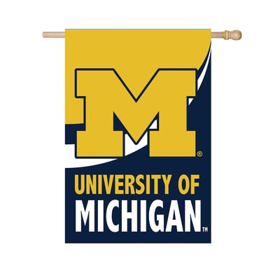  Michigan Wolverines 29" x 43" Color Wave Double-Sided Burlap House Flag