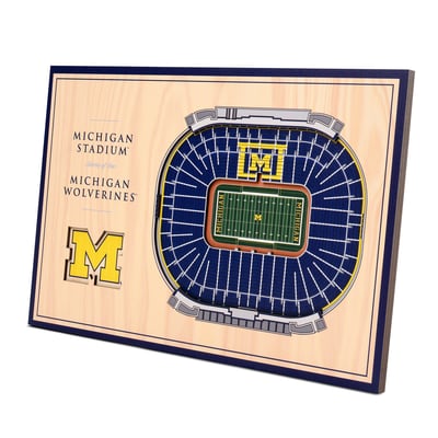 Michigan Wolverines Fanpoint 14'' x 10.5'' 3D StadiumView Desktop Display