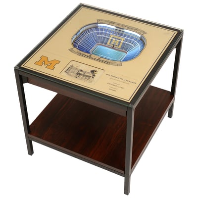 Michigan Wolverines Fanpoint 25-Layer StadiumView Lighted End Table