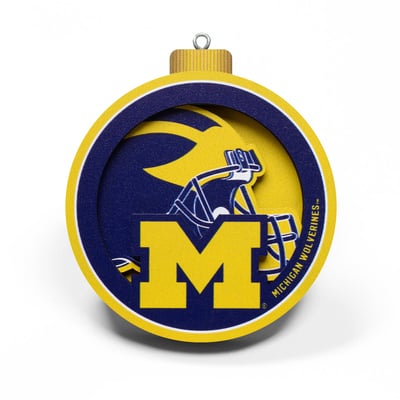 Michigan Wolverines Fanpoint 3D Logo Series Ornament
