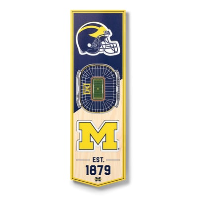 Michigan Wolverines Fanpoint 6'' x 19'' 3D StadiumView Banner