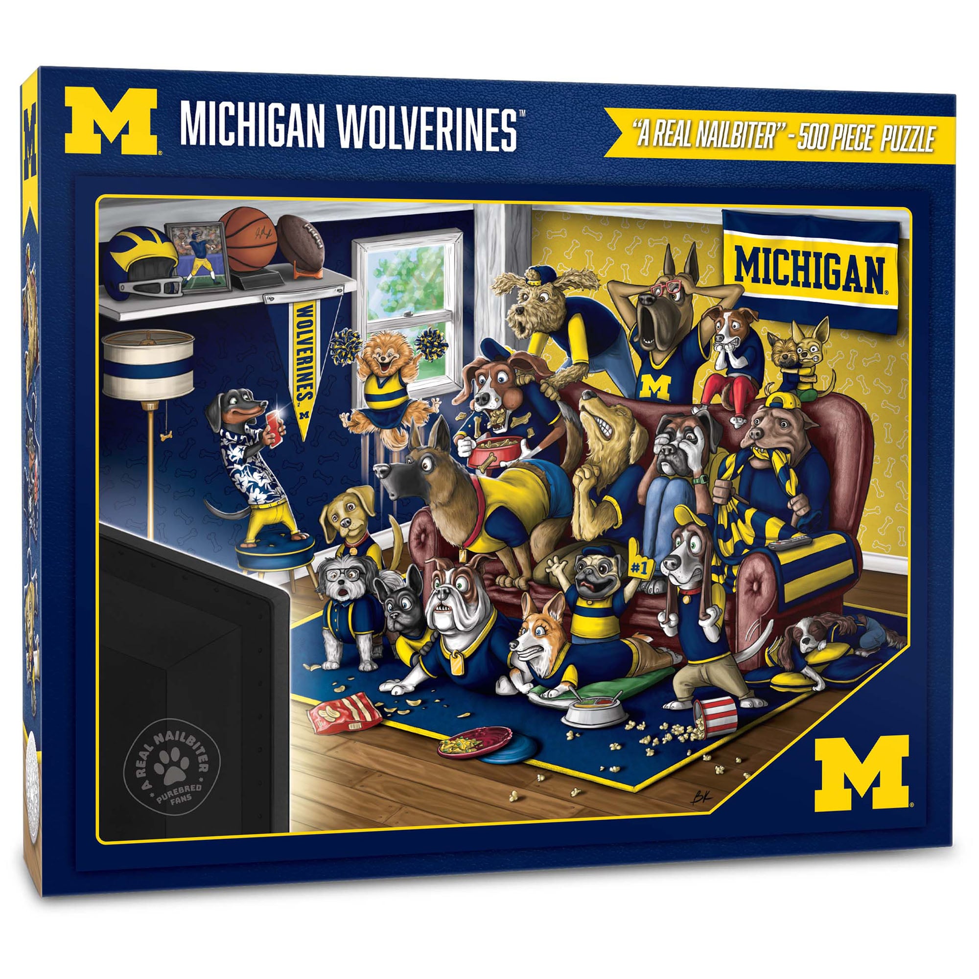 Fanpoint Michigan Wolverines Purebred Fans 18'' x 24'' A Real Nailbiter ...
