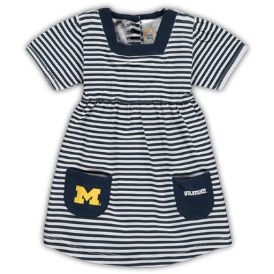 Michigan Wolverines Girls Toddler Striped Dress - Navy