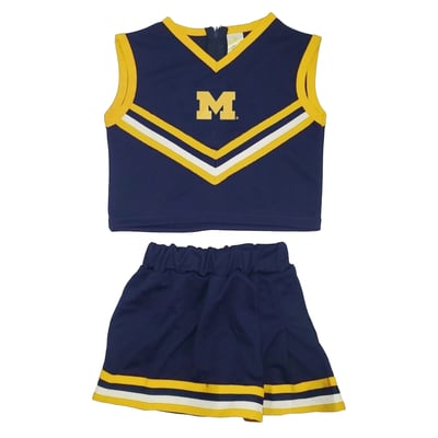  Michigan Wolverines Little King Girls Youth Two-Piece Cheer Set - Navy