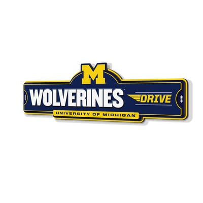 Michigan Wolverines IDNA 3D Street Sign