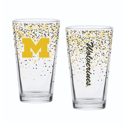 Indigo Falls Michigan Wolverines Confetti Pints - Set of 2

