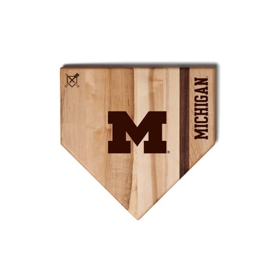 Michigan Wolverines Jardine Baseball BBQ 12" x 12" Home Plate Cutting Board