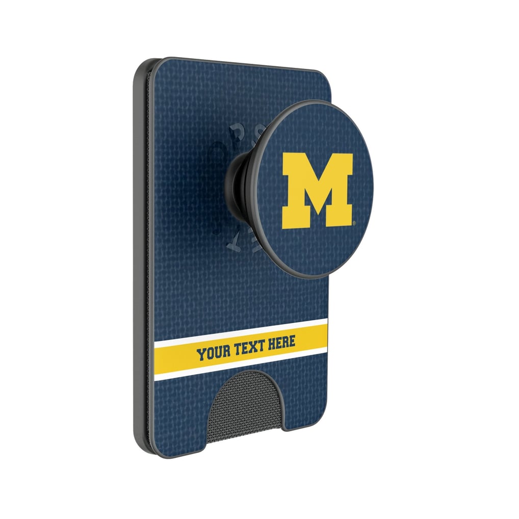 Michigan Wolverines Keyscaper Personalized Endzone Solid PopSockets Magnetic Wallet