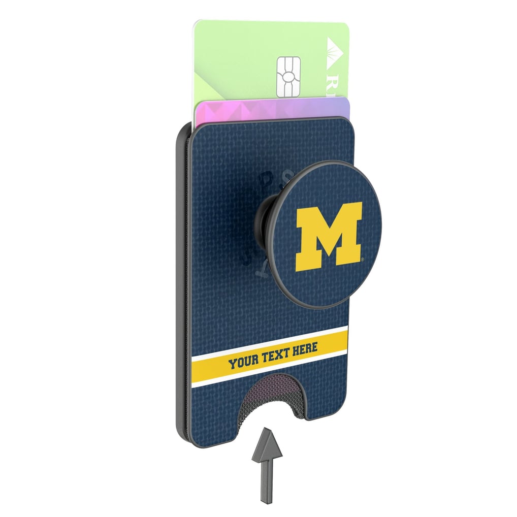 Michigan Wolverines Keyscaper Personalized Endzone Solid PopSockets Magnetic Wallet