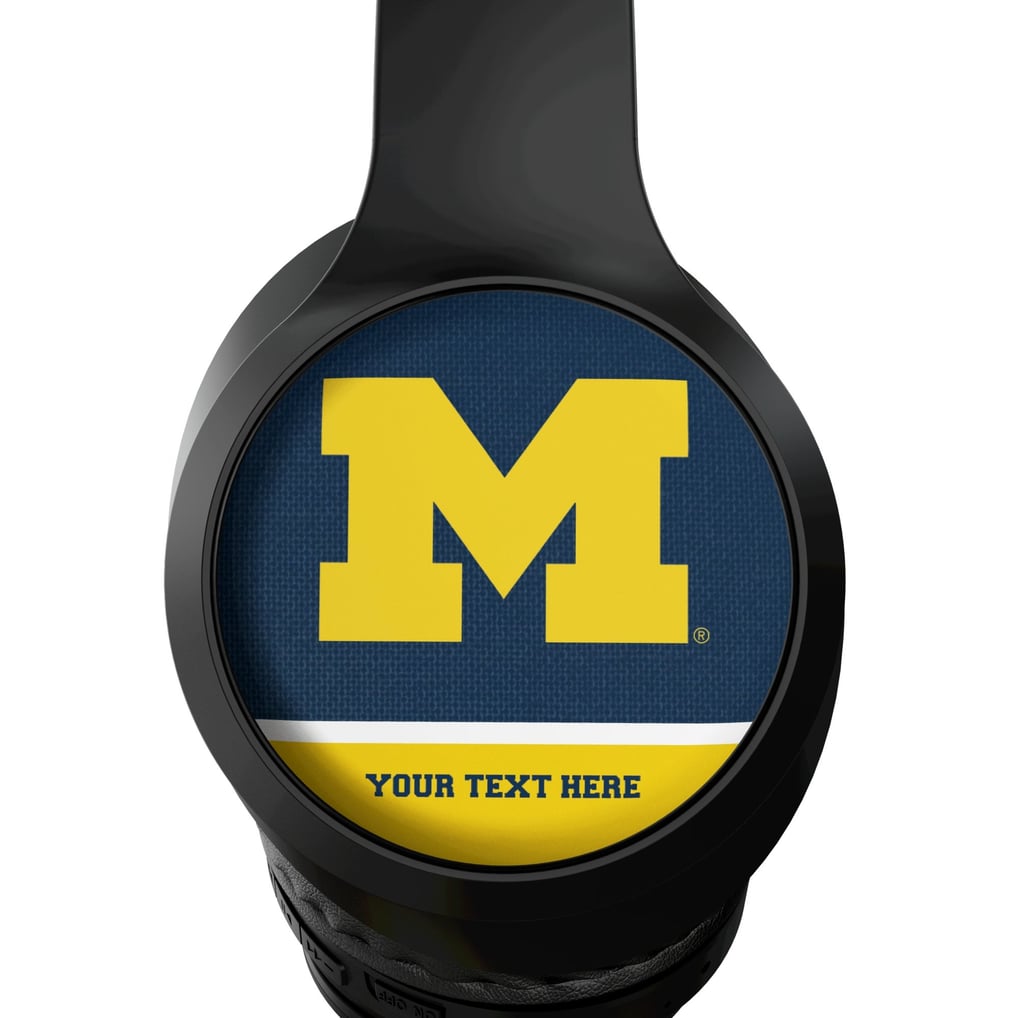 Michigan Wolverines Keyscaper Personalized Endzone Solid Wireless Bluetooth Headphones With Case