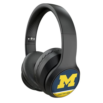 Michigan Wolverines Keyscaper Personalized Endzone Solid Wireless Bluetooth Headphones With Case