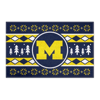 Michigan Wolverines Logo Brands 19" x 30" Holiday Sweater Starter Mat