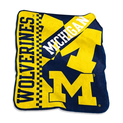 Michigan Wolverines Logo Brands 50" x 60" Victory Collage Raschel Throw Blanket