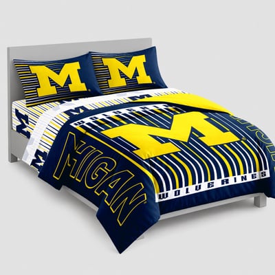 Logo Brands Michigan Wolverines Momentum Bed In A Bag - Full