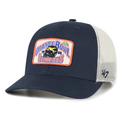  Michigan Wolverines '47 Orange Bowl Champions Scored Trucker Adjustable Hat - Navy