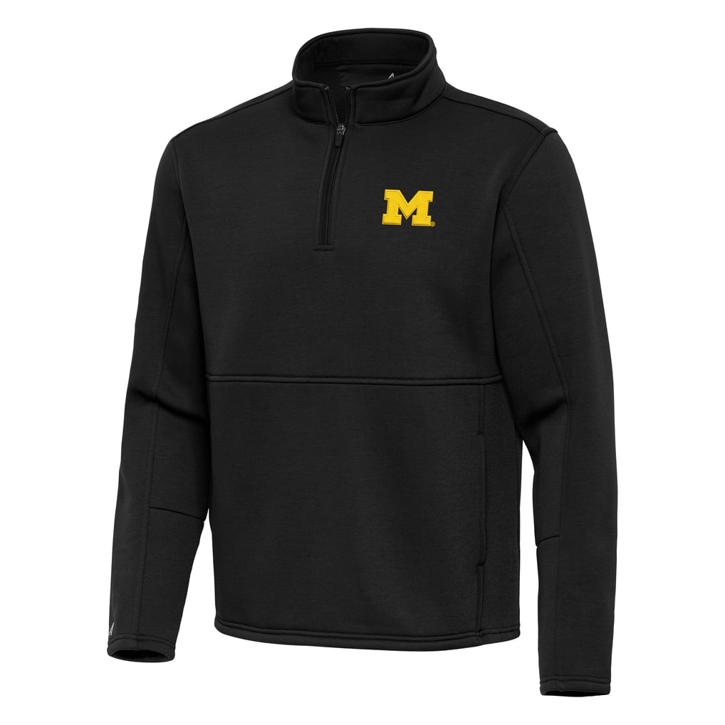 Michigan Wolverines Antigua Twist Quarter-Zip Pullover Jacket - Black