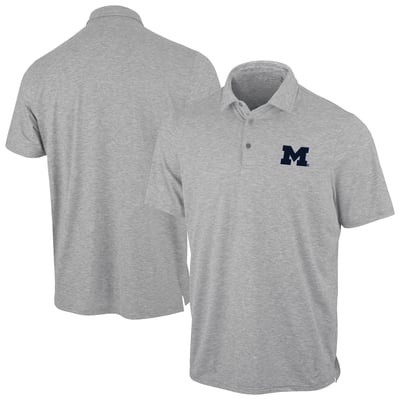 Michigan Wolverines Antigua Static Polo - Heather Gray