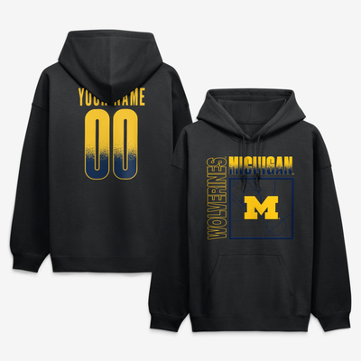 Michigan Wolverines Big & Tall Home Court Pop Personalized Any Name & Number Hoodie - Black