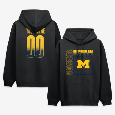 Michigan Wolverines Big & Tall Home Field Pop Personalized Any Name & Number Hoodie - Black