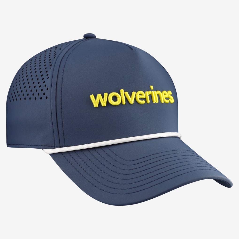  Michigan Wolverines Branded Bills Statement Adjustable Rope Hat - Navy