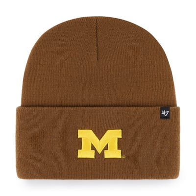 Michigan Wolverines Carhartt x '47 Cuffed Knit Hat - Brown