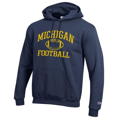 Michigan Wolverines Champion Football Icon Hoodie - Navy