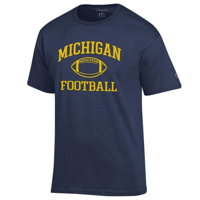 Michigan Wolverines Champion Football Icon T-Shirt - Navy