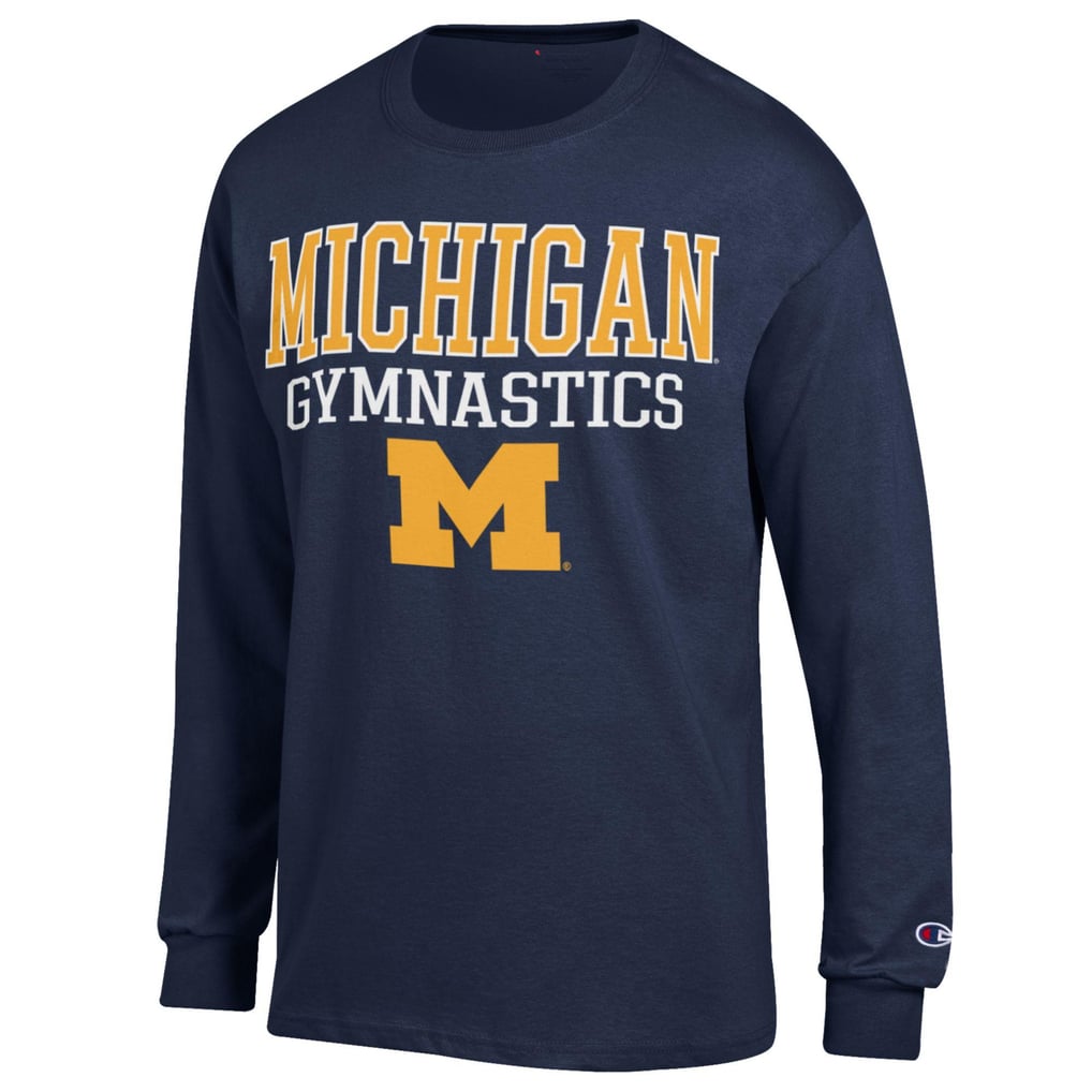  Michigan Wolverines Champion Gymnastics Stack Long Sleeve T-Shirt - Navy