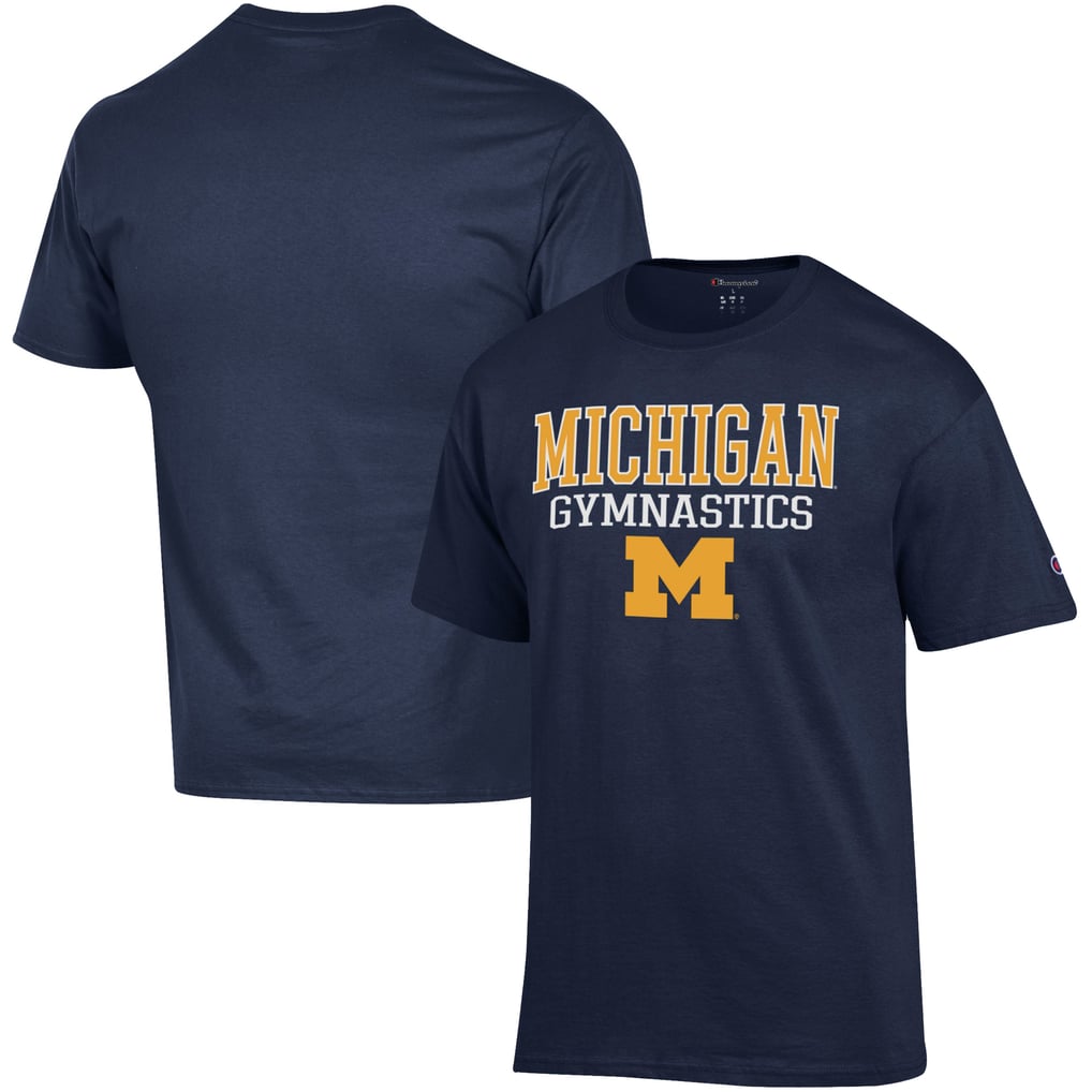  Michigan Wolverines Champion Gymnastics Stack T-Shirt - Navy
