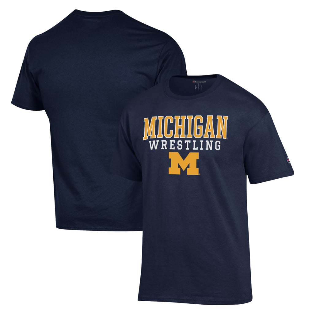 Michigan Wolverines Champion Wrestling Stack Logo T-Shirt - Navy