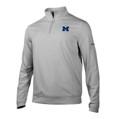  Michigan Wolverines Columbia Grainline Quarter-Zip Pullover - Gray