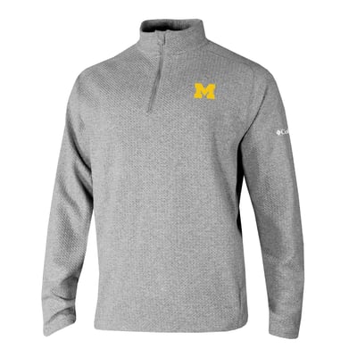  Michigan Wolverines Columbia Swingcraft Quarter-Zip Pullover - Gray