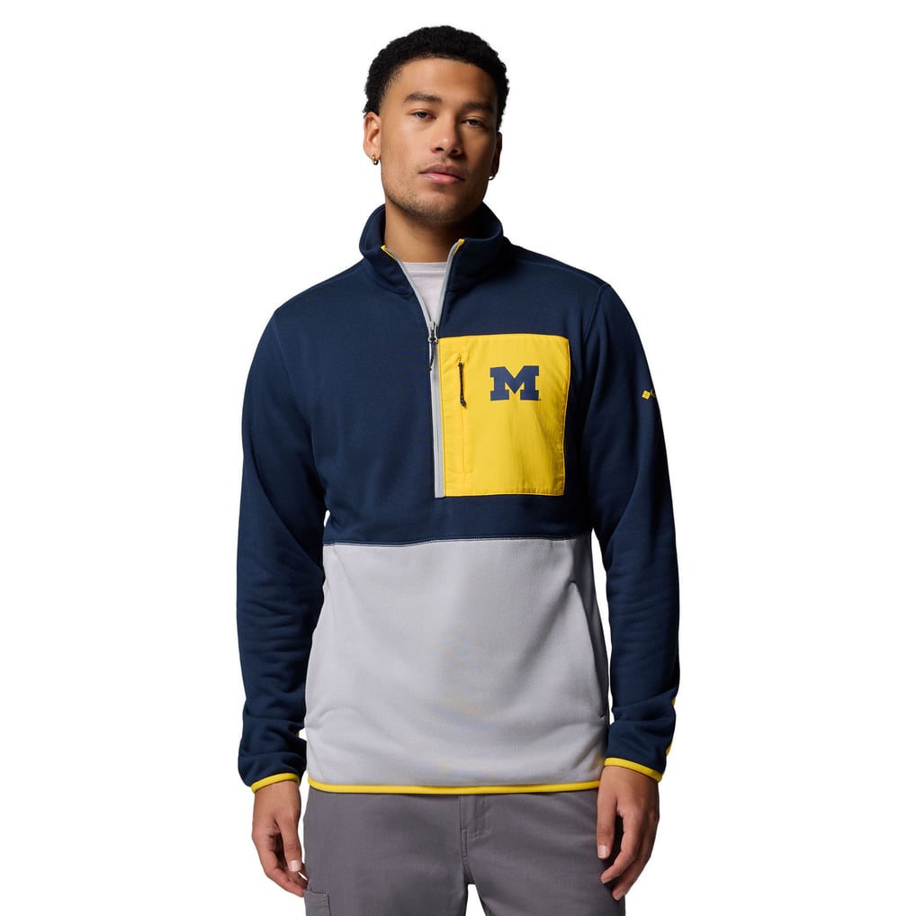 Michigan Wolverines Columbia Hike Omni-Wick Half-Zip Pullover - Navy/Gray